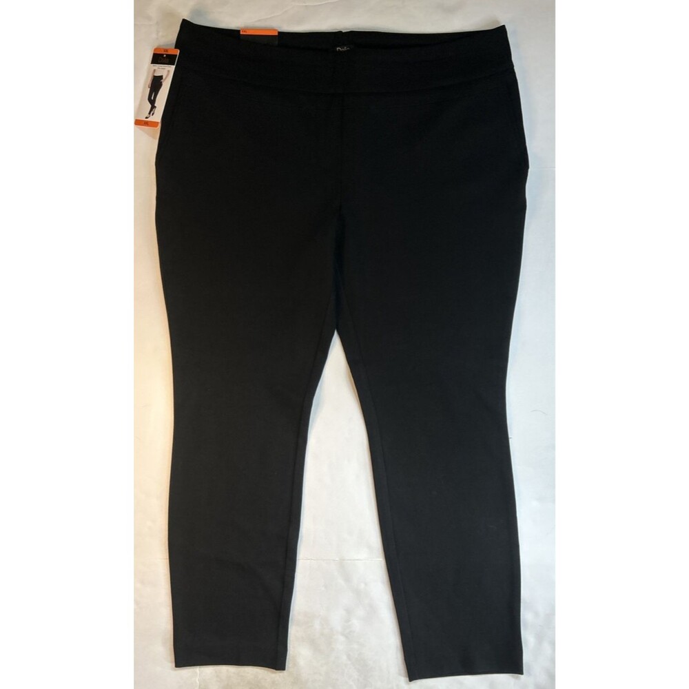 Dalia Womens XXL Black Pull On Ankle Pants NWT Stretch Career Casual Slacks